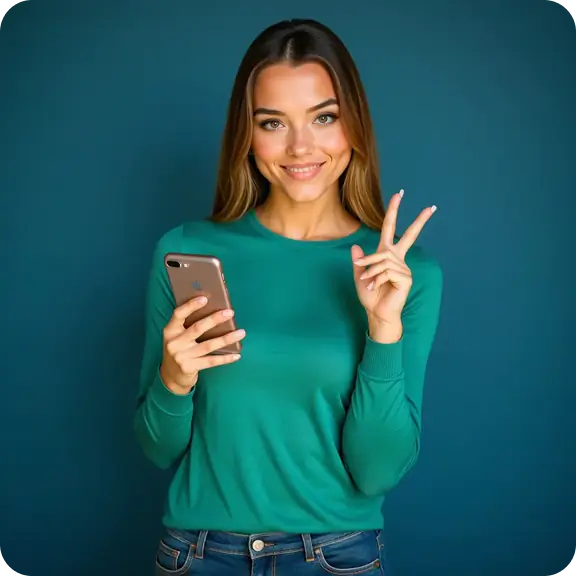 Woman holding a phone