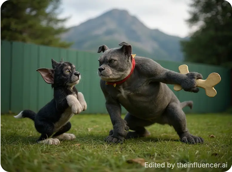 Photorealistic dogs version of Tom and Jerry