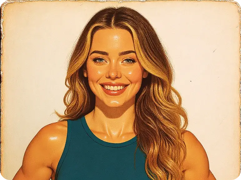Woman in vintage poster style