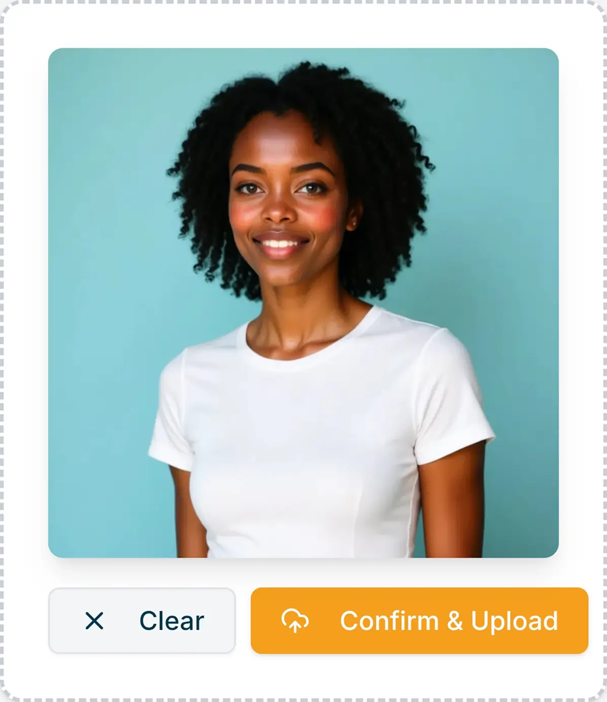 Upload interface for AI photo editor