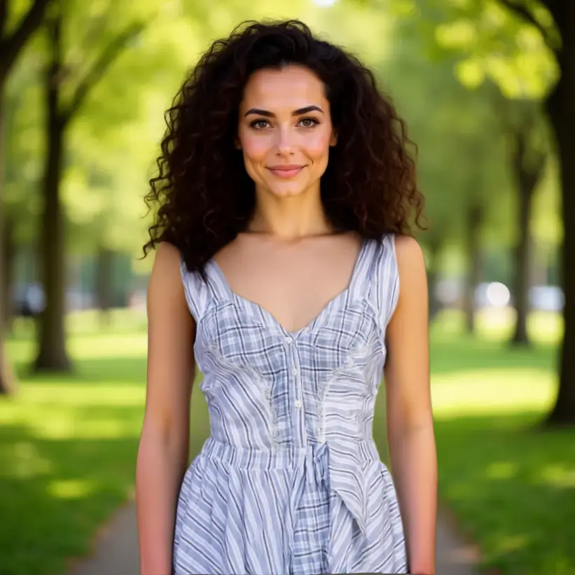 Instant virtual try on result showing dress on user