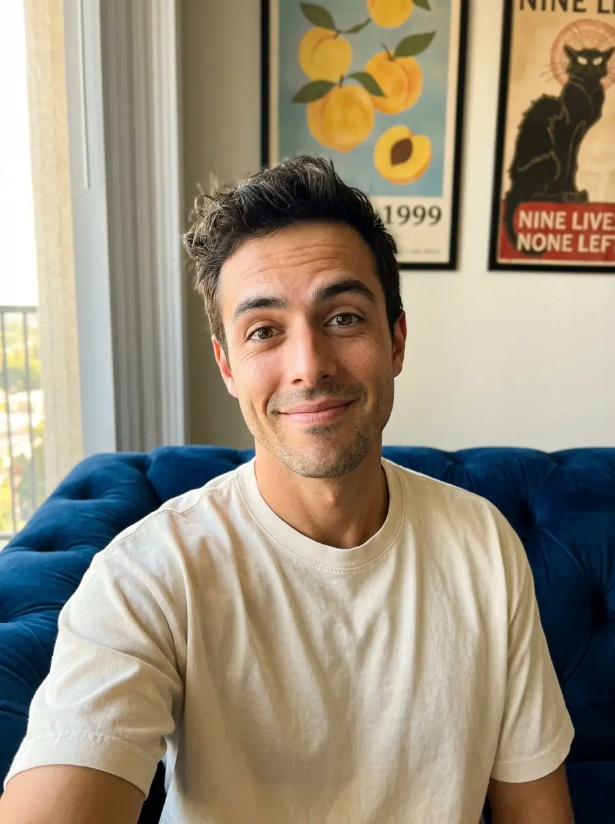 Original AI influencer avatar selfie before edit